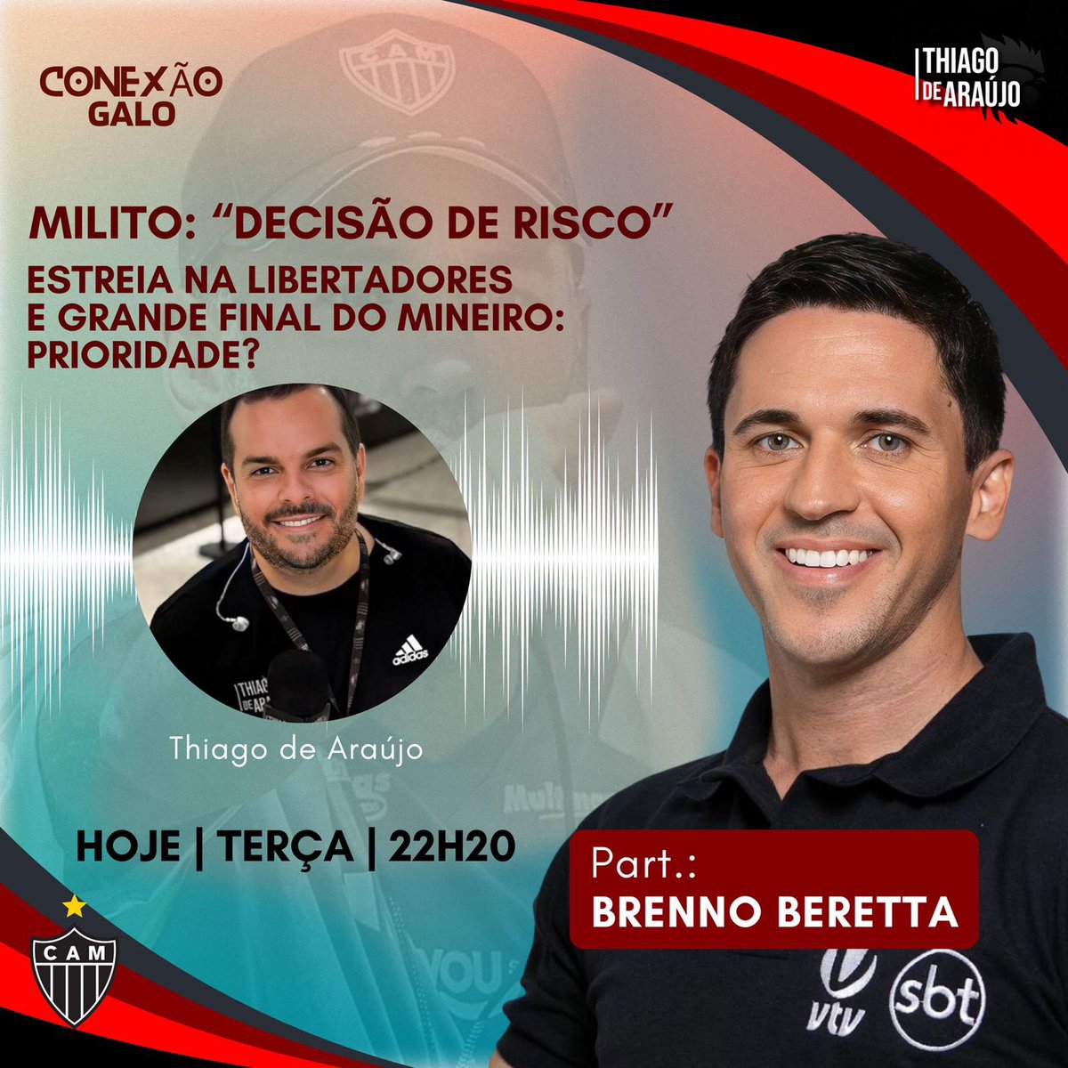 Estarei ao vivo agora, no YouTube, com meu amigo @thdearaujo pra falar do #Atlético, da #Libertadores e da Final do Mineiro: youtube.com/live/6efxB-IP5…