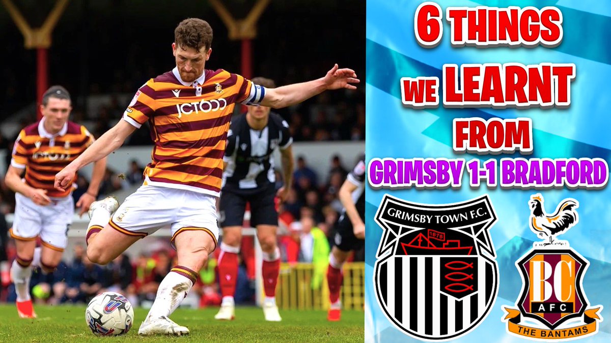 NEW VIDEO OUT NOW!

*6 THINGS WE LEARNT FROM GRIMSBY TOWN 1-1 BRADFORD CITY!*

Watch Here 👉youtu.be/br78XlIdUlo?si…

Can We Hit 80 Likes?👍
❤️+♻️Appreciated🙏
#BCAFC #GTFC #BradfordCity #EFL #GrimsbyTown #Bantams #Mariners #Bradford #Grimsby #League2 #FA #Football #YouTube #Footy