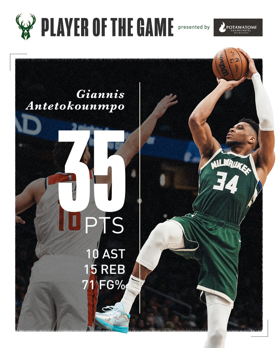 Bucks's tweet photo. Another triple-double for Giannis.
🎰: @paysbig https://t.co/mSCLZNQVdU
