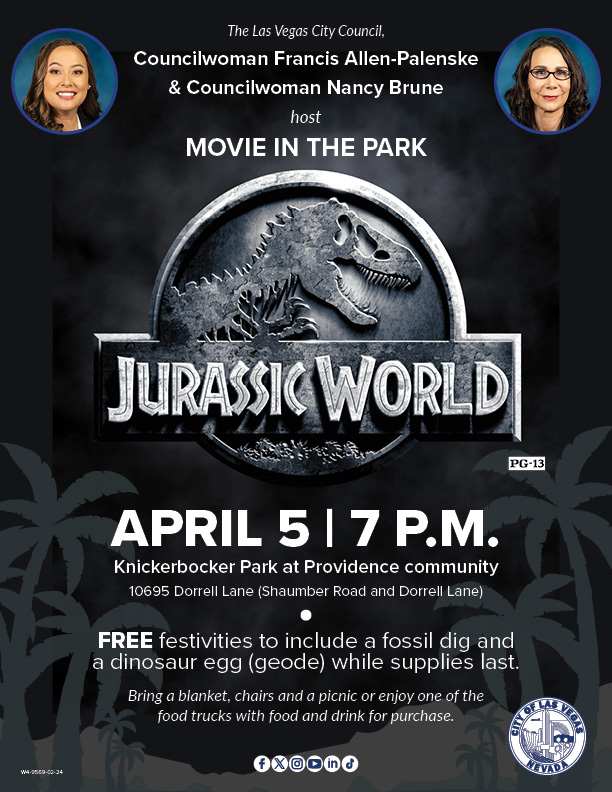 Prehistoric adventures and starry night skies! 🦖🌠 Join @AllenPalenske and me for a FREE showing of Jurassic World at Knickerbocker Park this Sat at 7PM. Plus, we've got FREE dino-themed activities lined up for you before showtime. See you this Saturday!