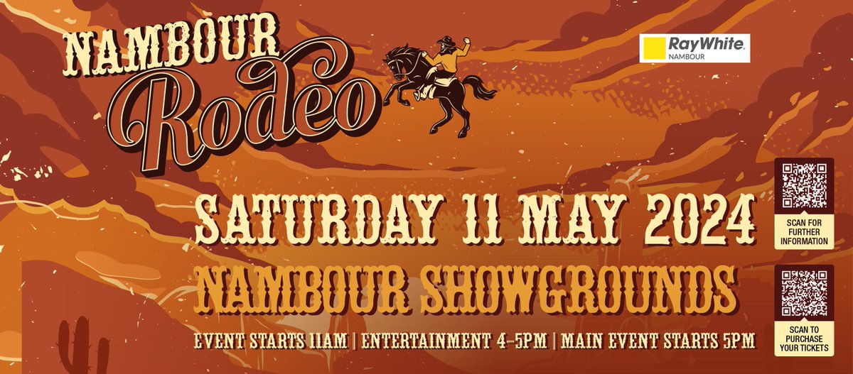 stickytickets's tweet photo. 🤠 Saddle up for a day of excitement at the 2024 Ray White Nambour Rodeo! 🐎 Join @RayWhiteGroup at Nambour Showgrounds on Saturday, May 11th, from 11:00 AM to 10:00 PM. Grab your tickets now and don't miss out! 🎟️ Learn more and book your spot here: https://t.co/7kudT9xIkQ
#NambourRodeo #RayWhiteRodeo 🌟