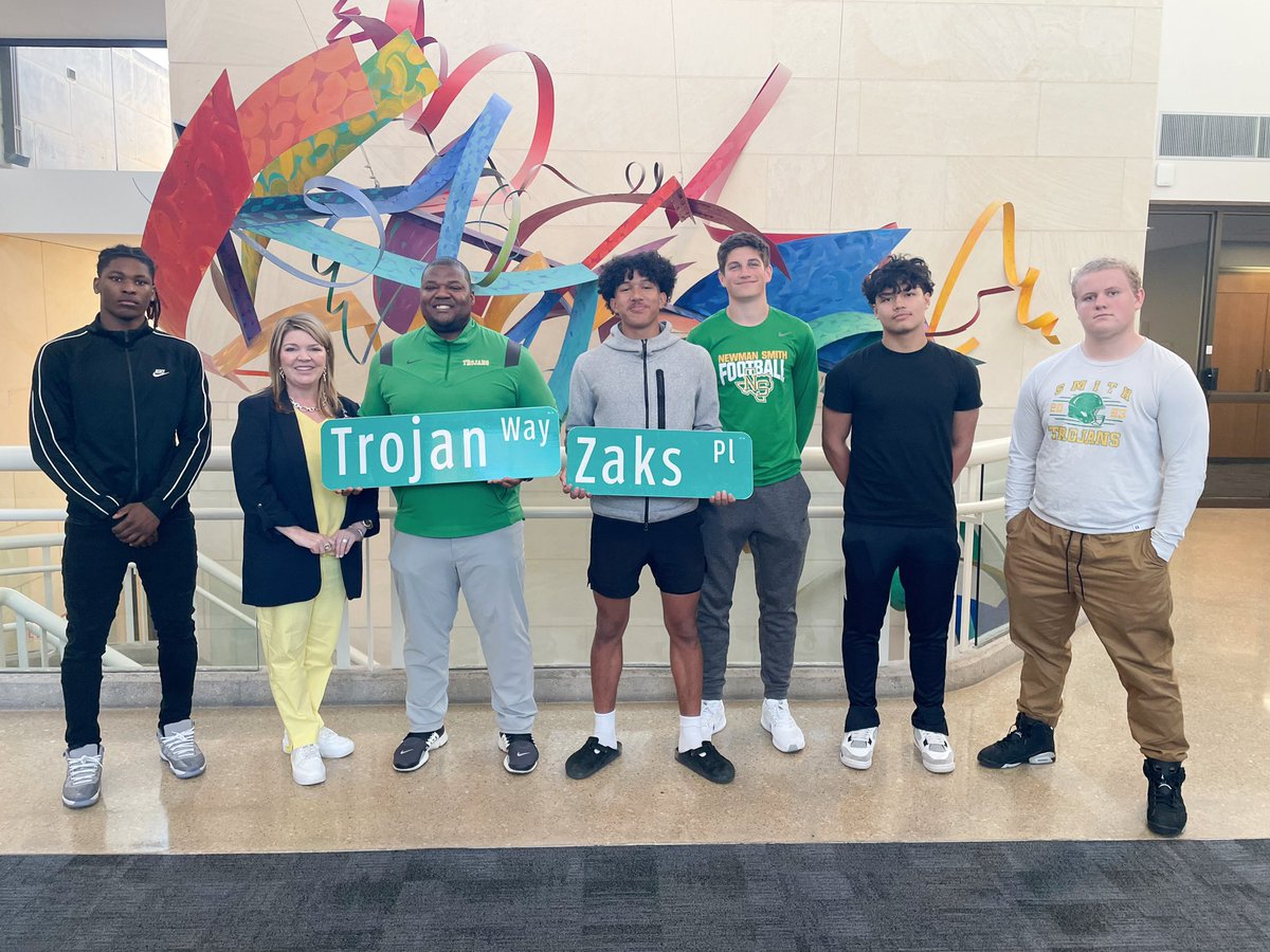 What a night! The football team accepted The city of Carrollton street sign “ The Trojan Way” in honor of a special season and the great things that are happening at Newman Smith High School! When you see Trojan Way, it will be a reminder of the standard that has been set! #TAAT