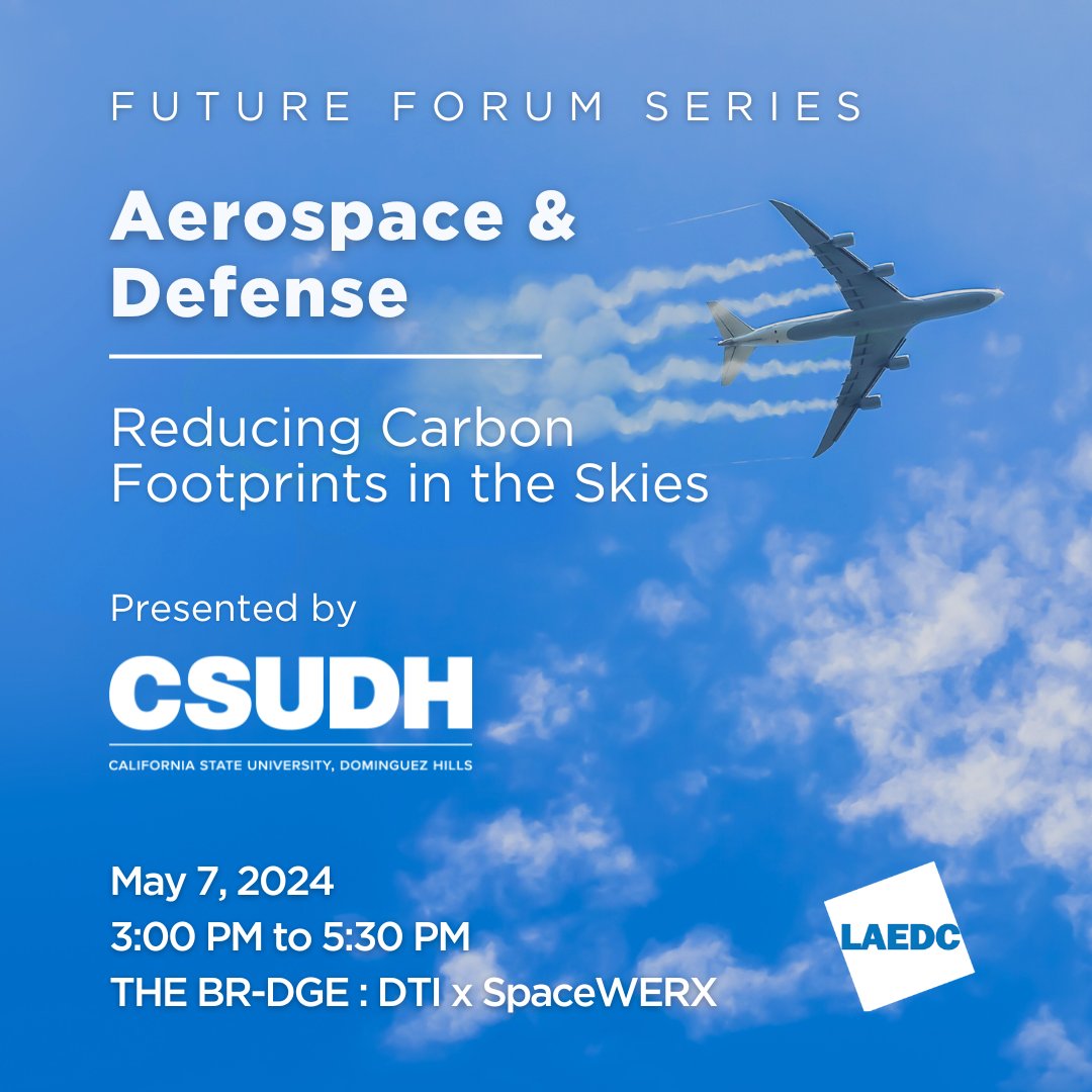 🛬 Join us on May 7th for our Future Forum on Aerospace & Defense: Reducing Carbon Footprints in the Skies at THE BR-DGE : DTI x SpaceWERX in El Segundo, CA. Register here 👉 bit.ly/3PNB0Mi