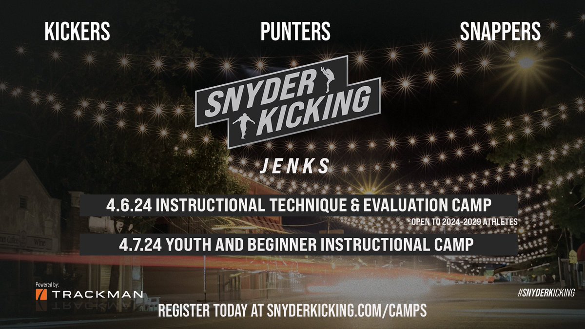 Looking forward to our 2nd trip down. With a great turn out during the first trip, looking to make the Tulsa area a regular stop. snyderkicking.com @punt_21 🔥🔥Retweet welcomed Camp is this weekend!!!!!