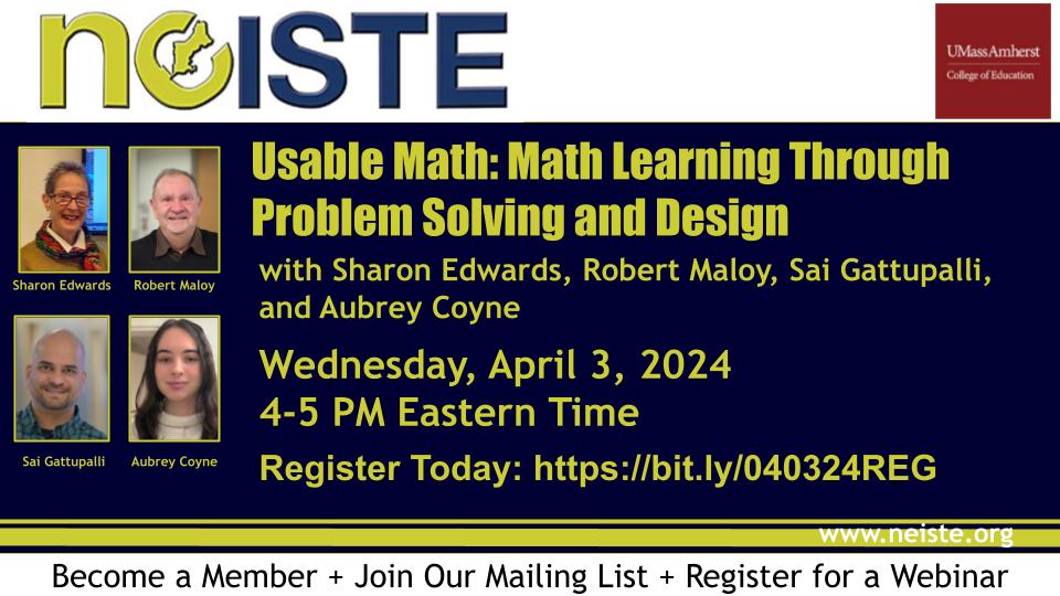 NE_ISTE's tweet photo. FREE Webinar! Usable Math, an interactive platform for elementary students &amp; educators! 🌟 Wed., April 3📷 4-5 PM ET📷#MathEducation #UsableMath https://t.co/7oSVbWhY5G