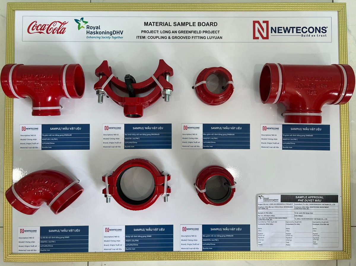 Grooved fittings 'LUYUAN' Won the bid for Coca Cola project.