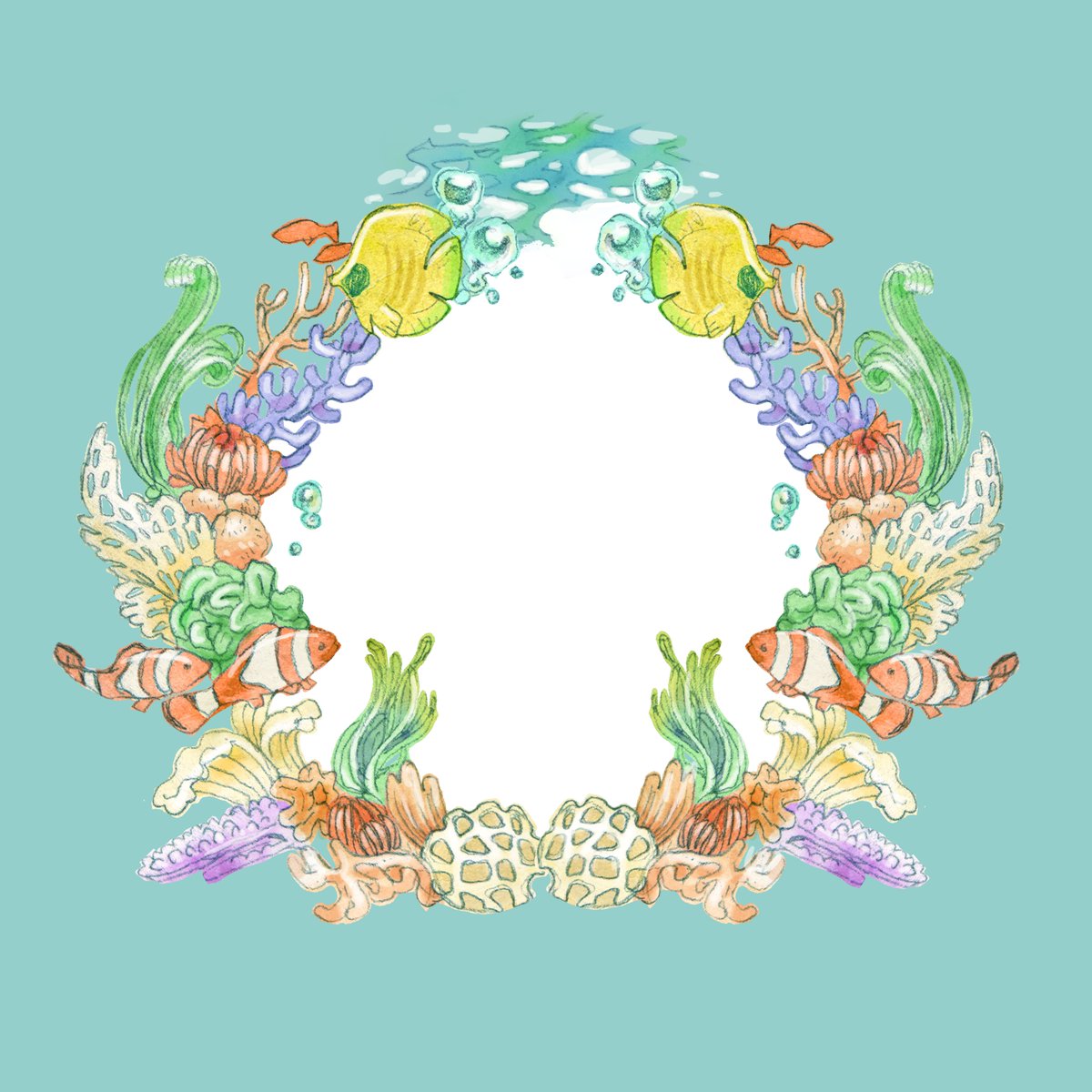 「南の海の飾り罫 」|渡邊 春菜のイラスト
