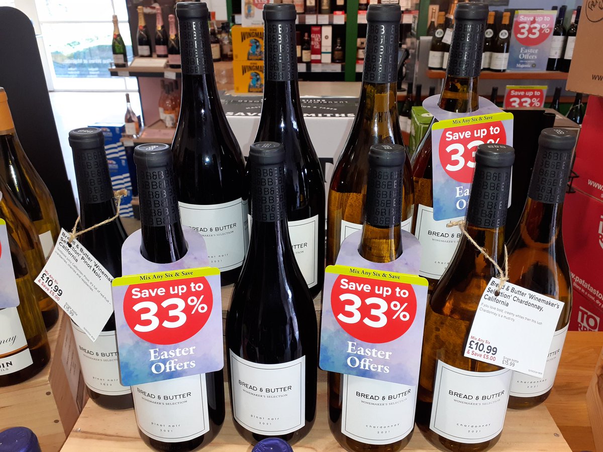 The Easter offers are still here for this week. With #breadandbutterwines Chardonnay, Pinot Noir and Cabernet Sauvignon all reduced to £10.99 until next Monday, it's time to top-up!

#wokingham #finchampstead #crowthorne #bracknell #binfield #warfield #winnersh #arborfield