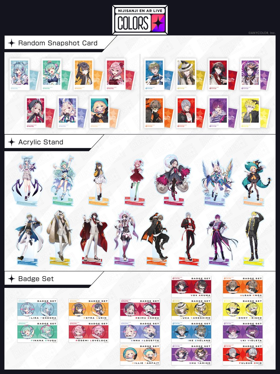 NIJISANJI_World's tweet photo. 【#NIJISANJI_EN AR Live merch sales start🎁】

Commemorative merch for the NIJISANJI EN AR LIVE "COLORS" is now on sale🥳
Get it on the NIJISANJI EN Official Store🛒

🔻Store:
https://t.co/XgzlnnG4Cb
Special perk wallpapers are available until Apr 21 (Sun) 7:59 PDT! https://t.co/EPx6E9P2qQ
