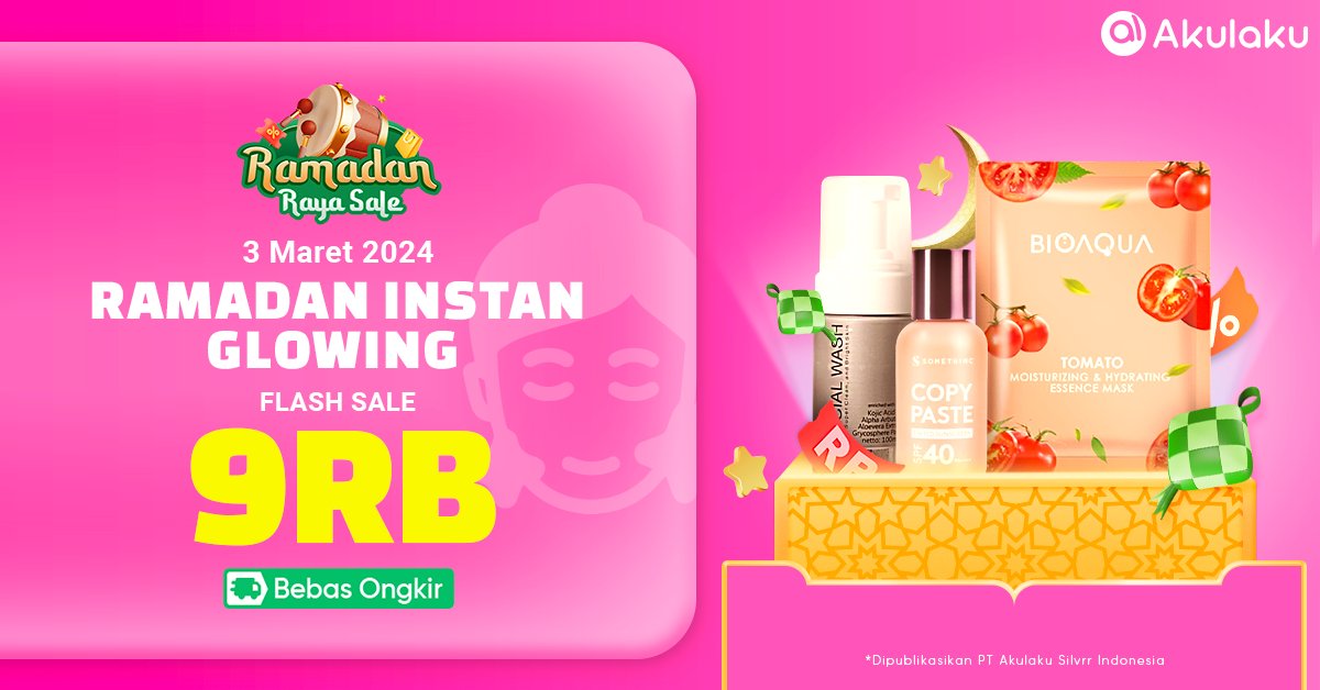 akulakuID's tweet photo. Glow up pas lebaran cuman 9RB😱
Tap link ini https://t.co/Cy9SuuPsf4 jangan sampe ketinggalan promonya✨💄
#AkulakuIndonesia #PengenApaSemuaBisa #SerbuMakeup #PromoMakeup #DiskonRamadan https://t.co/HrcT5wsRku