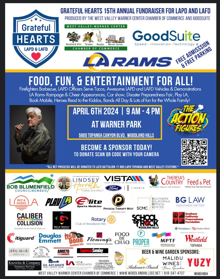 Looking for something to do Saturday April 6th? Come check out what the LAFD and LAPD are cooking! The Grateful Hearts event is sure to be packed with a good time and plenty of memories for an amazing cause! #gratefulhearts #LAFD #LAPD #theactionfigures #jayleno