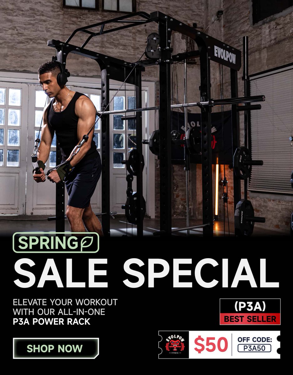 🌷🌼🌸 Spring Sale Alert! 🌸🌼🌷

Get $50 OFF our Best-Selling Evolpow P3A Power Rack!

Upgrade your home gym and save big with this sturdy, versatile rack. Don't miss out – shop now!
#evolpow #evolpowfitness #gymtime #fitnessmotivation #workoutmotivation #homegymequipment