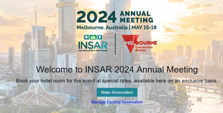 INSAR 2024 Annual Meeting - Book Your Hotel Today! Reserve through the INSAR group hotel block and receive the most affordable rates, networking opportunities and proximity to the Convention Centre. Booking deadline: 10 April, 2024. url.au.m.mimecastprotect.com/s/fMhjCROAWocl… @AutismINSAR