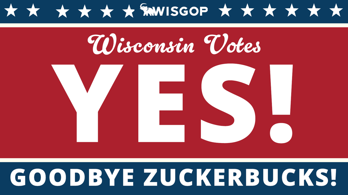 Goodbye, Zuckerbucks! Wisconsin has voted YES on Questions 1 & 2. Our Statement: wisgop.org/wisgop-stateme…