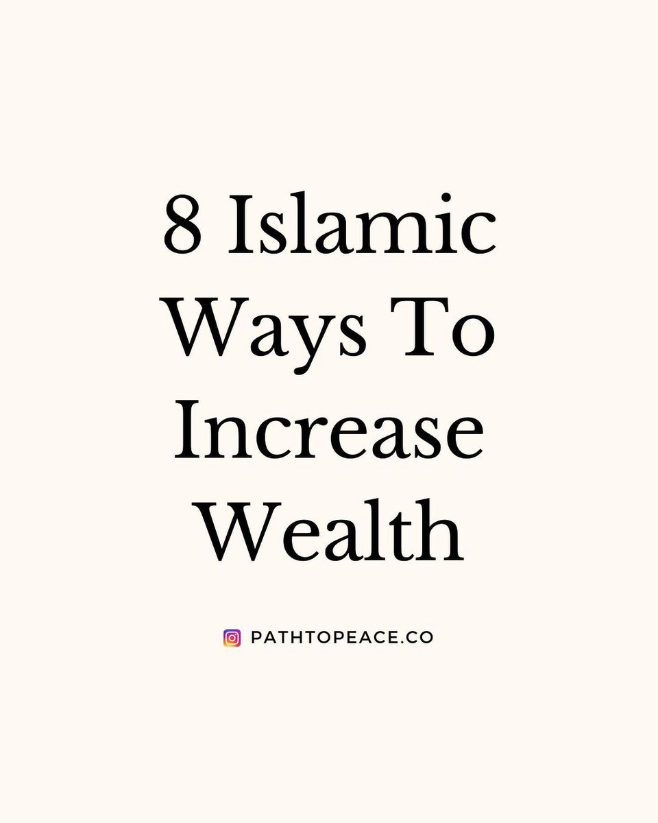 Eight Ways to Increase Your Wealth...

THREAD