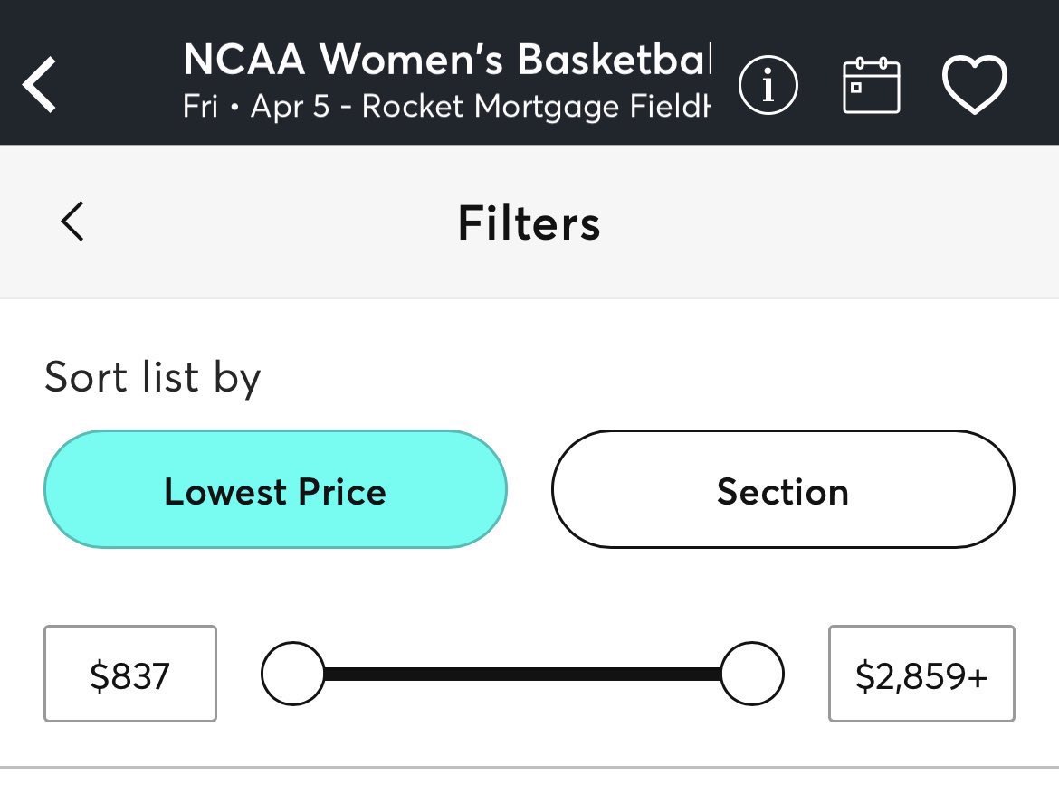 Amazing time for women’s basketball. So great. Iowa LSU set records. Now look at these final four ticket prices! 👀