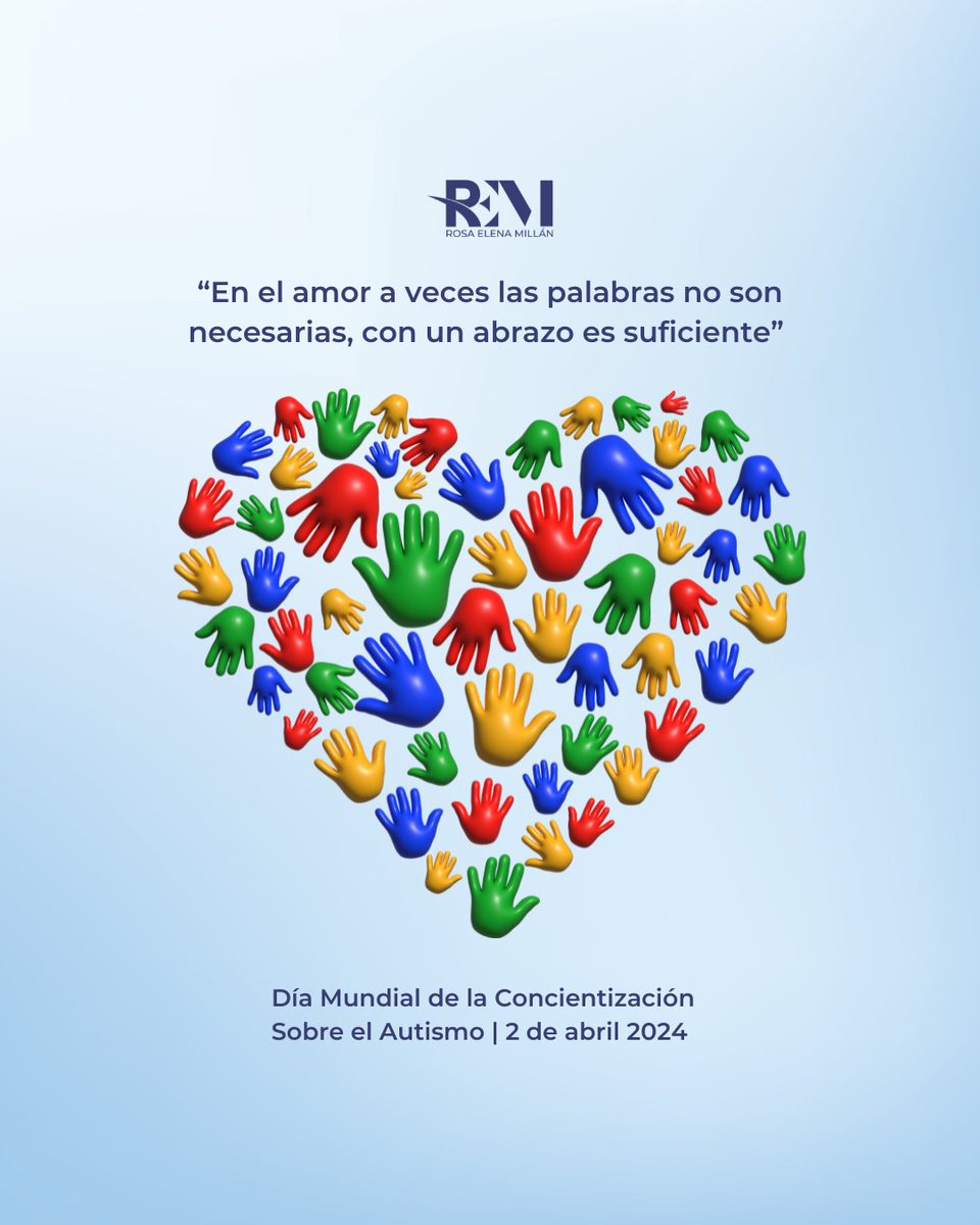 En el Día Mundial de Concientización Sobre el Autismo, unámonos para celebrar la diversidad y promover la inclusión. Juntos, podemos construir un mundo en el que cada persona, sea valorada, respetada y comprendida. #REM