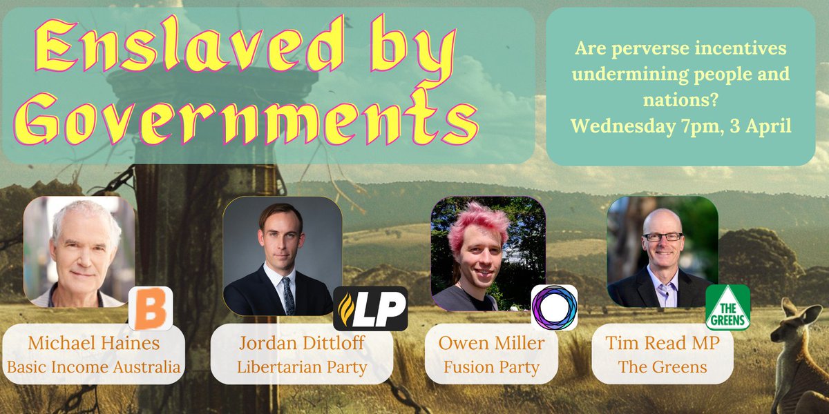 Don't forget to jump into view a lively debate between a wide range of parties and ideas, and hear @LexAnarchia in action on the following zoom link at 7PM tonight! Join Zoom Meeting: us06web.zoom.us/j/86099927962?… Wednesday 03 April, 2024 at 7:00pm - 8:00pm (Melbourne Time)