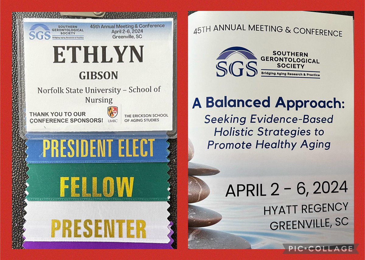 The 45th Annual Meeting of the Southern Gerontological Society is starting with my fellow colleagues of researchers and clinicians dedicated to addressing care for older adults. @nnvalinks @SGS_JAG @BlakGerontology