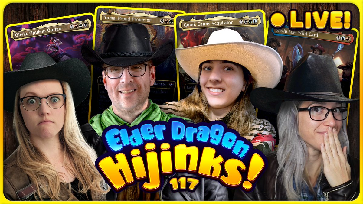 This Thursday at 11AM PT, y'all are in for a rootin', tootin' good time as the @EDHijinks gang whip out the #MTGThunder Precons LIVE! 🤠 Ring the bell 🔔 youtube.com/live/g0nC2f7E6… And gimme a 'yeehaw' while you're at it!