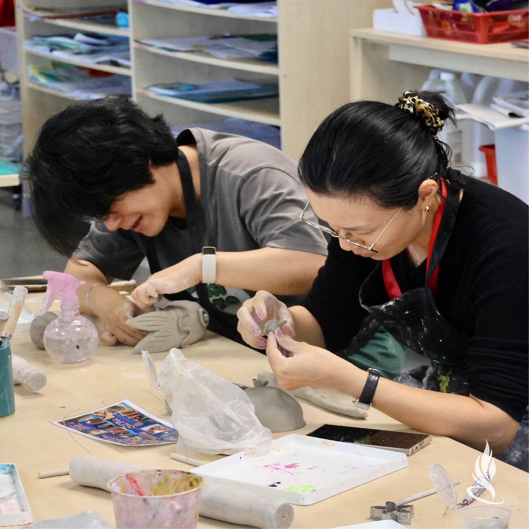 The Arts in the #PYP parent session gave our parents a deeper understanding of how #VisualArts are integrated into the curriculum.

They also had the opportunity to engage in #HandsOn experiences with #ClayArt, creating their unique pieces.