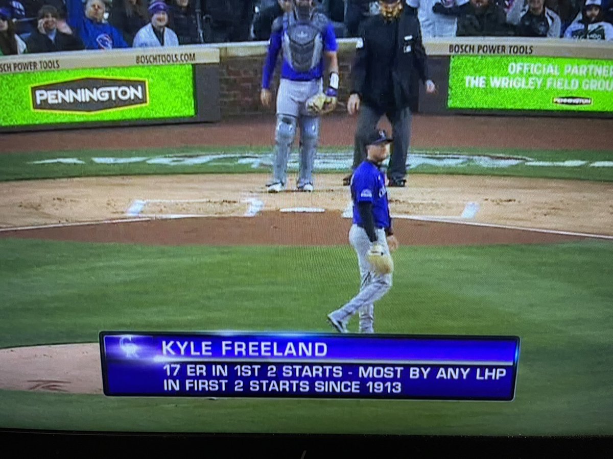 Scotty_G6's tweet photo. Man this is brutal...
 
Kyle Freeland's 17 ER in his first 2 starts are the most by any LHP to start a season in 111 YEARS 🫤 #9sports https://t.co/D2jNXgntFP