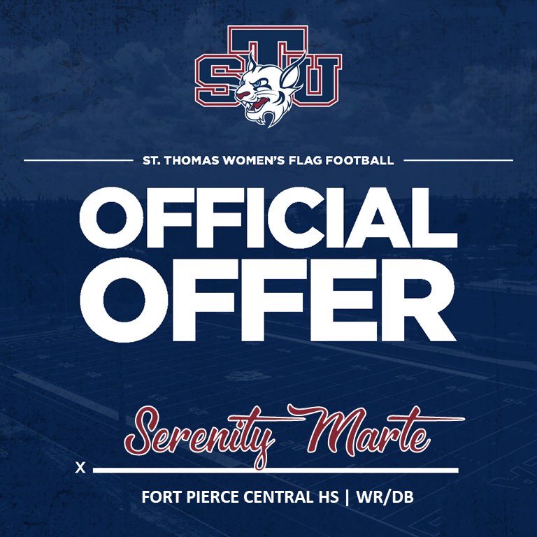 🚨OFFER ALERT🚨 Congratulations to Serenity Marte @Serenity561 on receiving an offer to play flag football at the next level with @STU_WFlagFB We are so proud of you! She’s also up for ATHLETE OF THE WEEK with @TCPalmPrepZone make sure you go vote for her!
