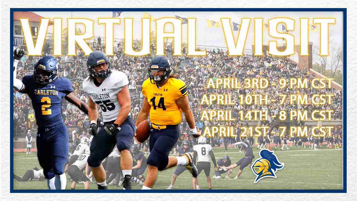 Thanks @CoachKent56 for the invitation to Carleton’s virtual visits! @EV_Football @1Eastview1