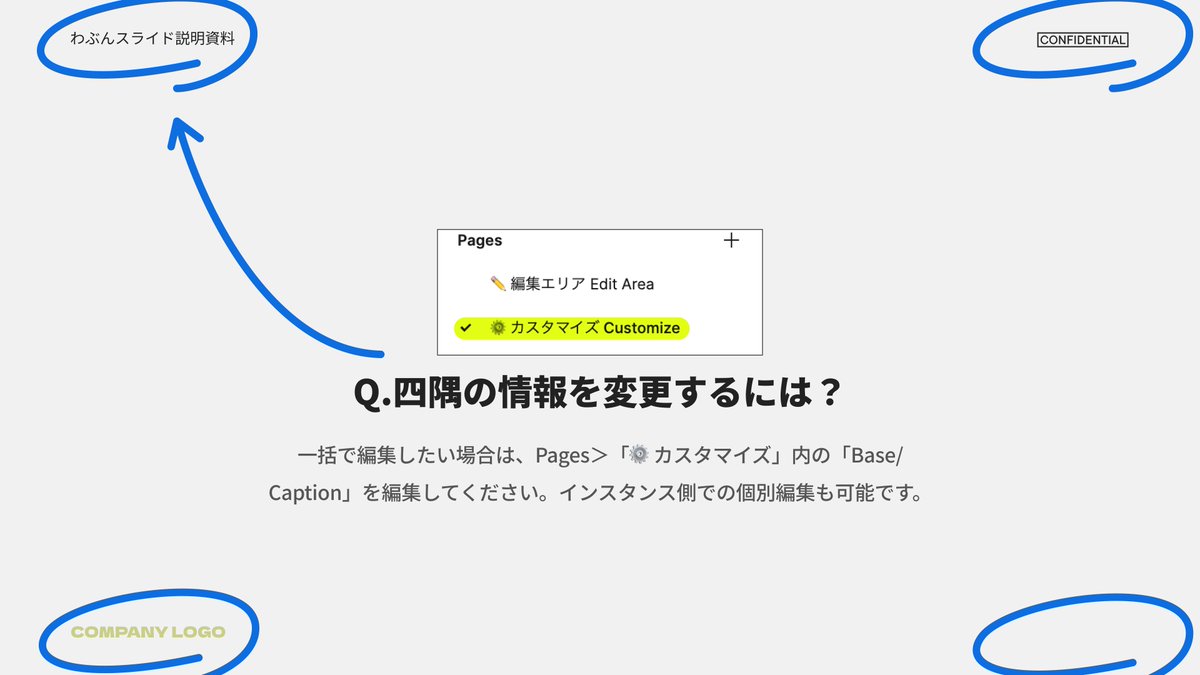transitkix's tweet image. 【お知らせ】
Figma Communityに「わぶんスライド ver 2.0.0」を公開しました。もしよければぜひ使ってみてください！

更新内容
🆕四隅に任意のロゴやConfidentialマークを設置できます
🆕スライドカラーモードがカスタマイズ可能に
・細かな不具合の修正