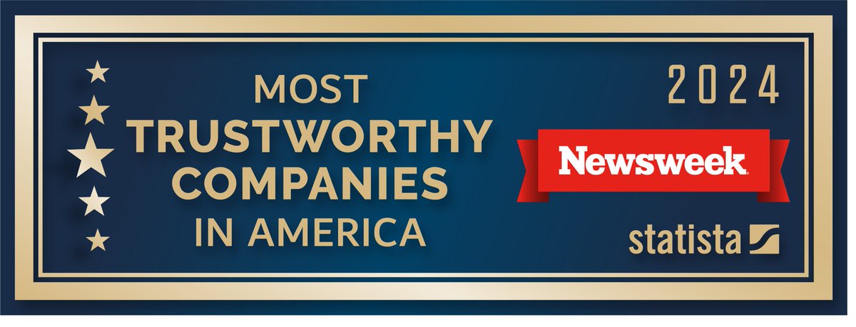 We are honored to be named on @Newsweek's Most Trustworthy Companies list for the third year in a row! Join us today: bit.ly/3L5KX4r bit.ly/3vAsWYk