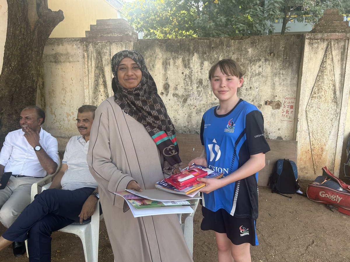 Met the children at the orphanage in Bengaluru in India yesterday. Gave them a quick rundown on cricket @Chance2Shine . Carys my daughter presented them with some books and pens .Just an honour to visit @CricketWales @Llandudno_CC @ColwynBayCC @CBHCC