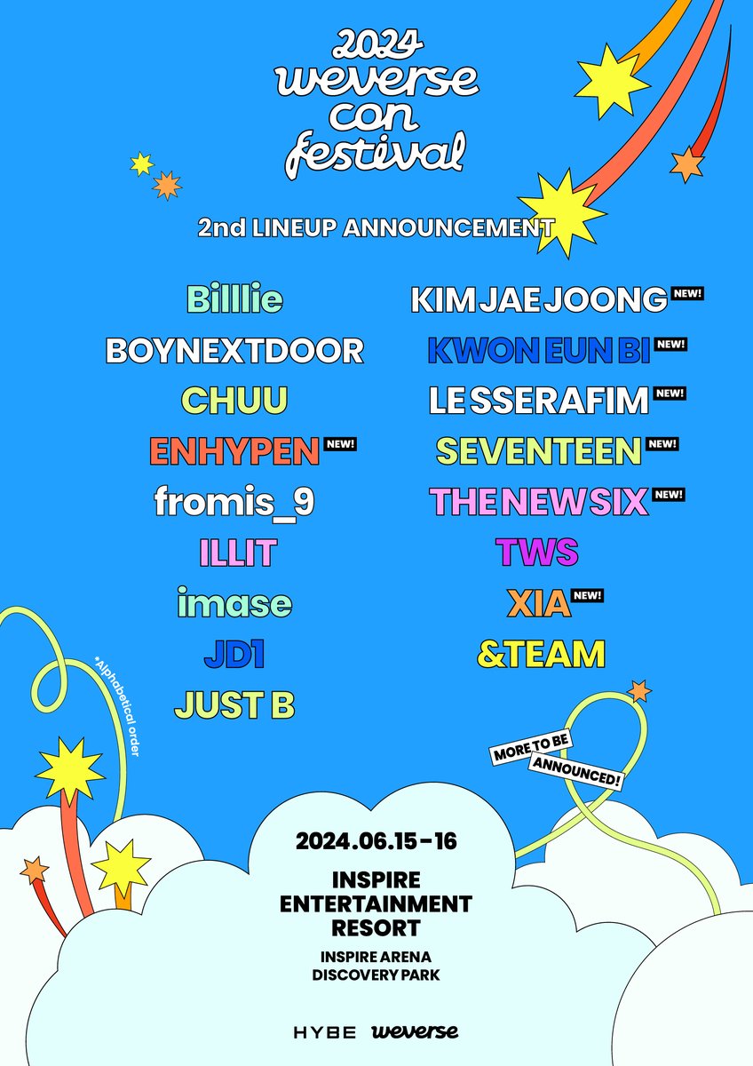 weverseofficial's tweet photo. 2024 Weverse Con Festival - 2차 라인업 공지
더 많은 정보는 아래 링크를 참고하세요!
▶️ https://t.co/gOg5A72SBj

#WeverseConFestival