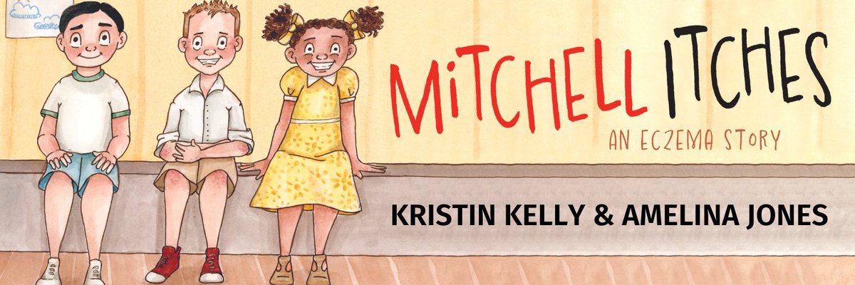 EK_Books's tweet photo. Up to one in five kids live with the itchy reality of #eczema - kids like Mitchell, the lead in our new picture book Mitchell Itches. 
Despite bullying and discomfort, Mitchell embraces his many hobbies and shows his classmates that he's more than just 'itchy mitchy'. https://t.co/Vi7r36Iwxn