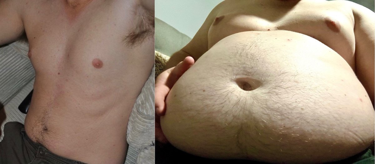 growing_bhm's tweet photo. Weight gain comparison becoming a sedentary feedee. #feedism #malefeedee #growingbhm #tubby #supersizeme https://t.co/4L7toR2Erv