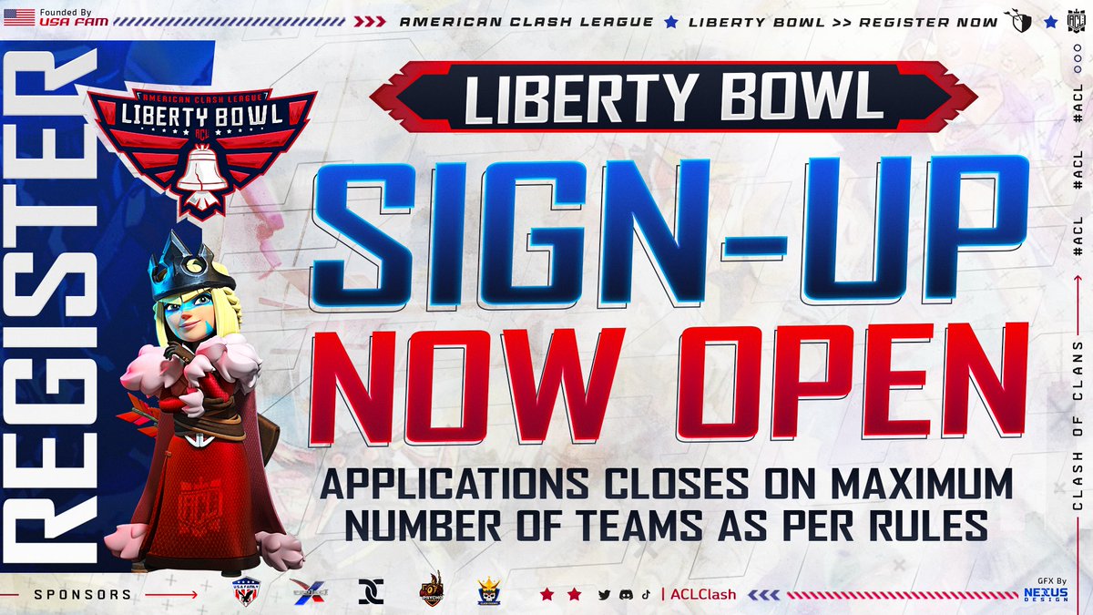 We are blown away with how many teams have already been accepted!  Come join in this unique event that we have planned! You won’t want to miss it! Join the server to get started! 

discord.gg/zayNT7xcRR
#CoCEsports
#ACLLB24
<a href="/CoCEsports/">Clash of Clans Esports</a>