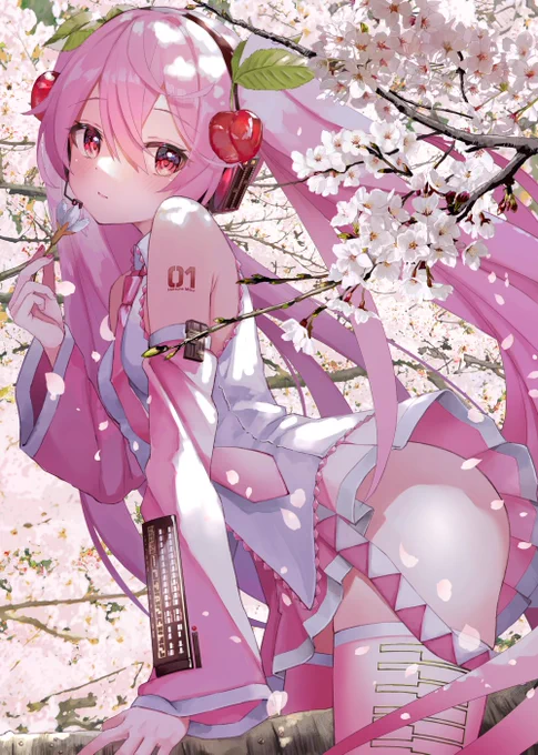 #初音ミク #桜ミク pixivでは桜の花びらが降って面白いので見てください(4/8まで) 