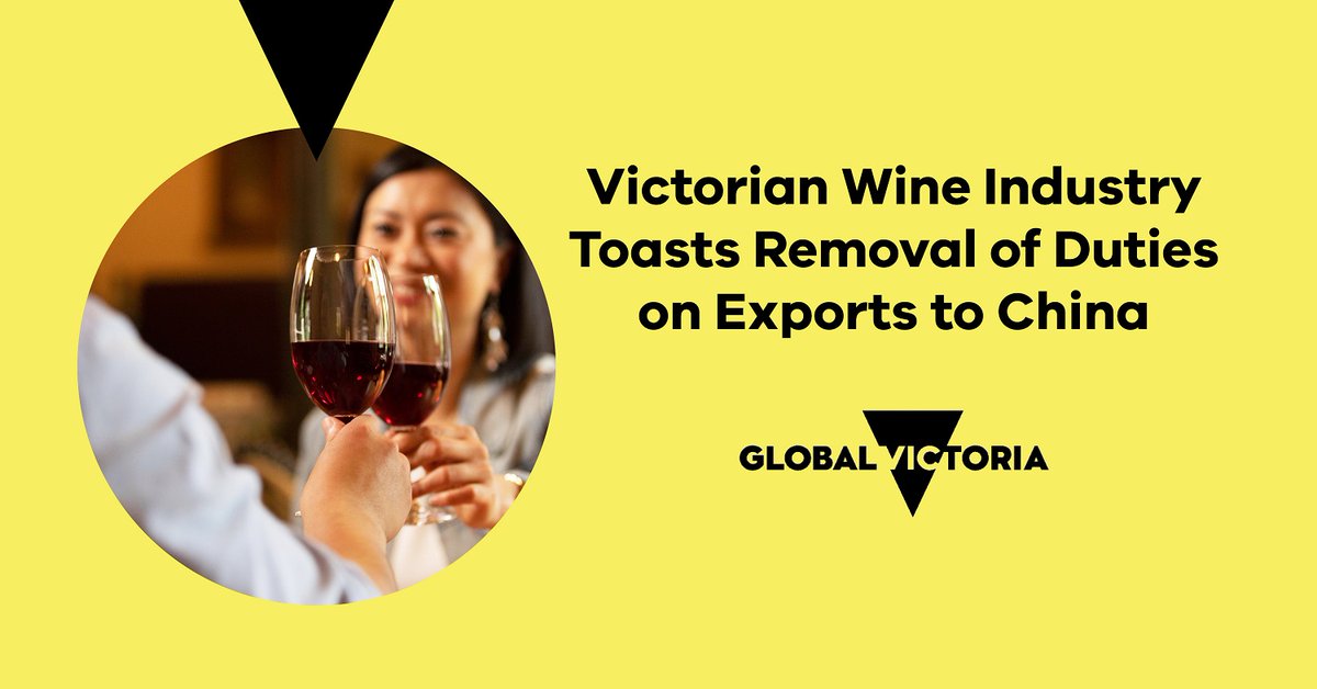 Global Vic celebrates the news of the removal of duties on Australian & Victorian wine exports to China. Our team work closely with key industry bodies including @winevic @Austrade @AusGrapeWine @wine_australia to help Victorian wineries access China & other priority markets🍷🌏