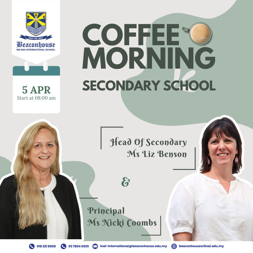 We are looking forward to hosting our Secondary Coffee Morning of 2024 for parents on Friday 5 April at 8.00 am.
#coffeemorning #secondaryschool #pjschool #internationalschool #BSIIS