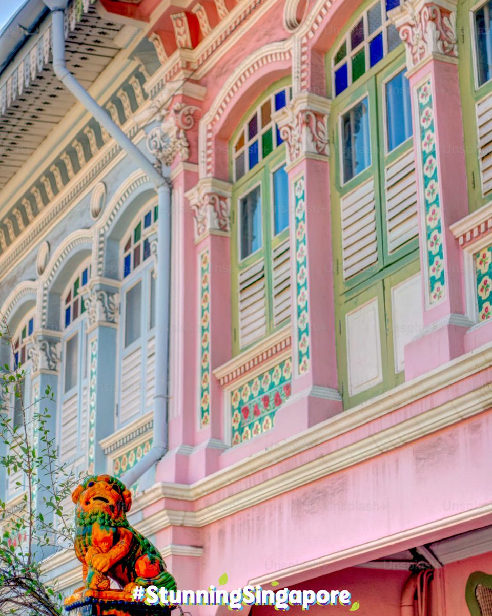 Heritage chic on Joo Chiat Road! #StunningSingapore Peranakan shophouses. #KeepSGClean #YearofPublicHygiene