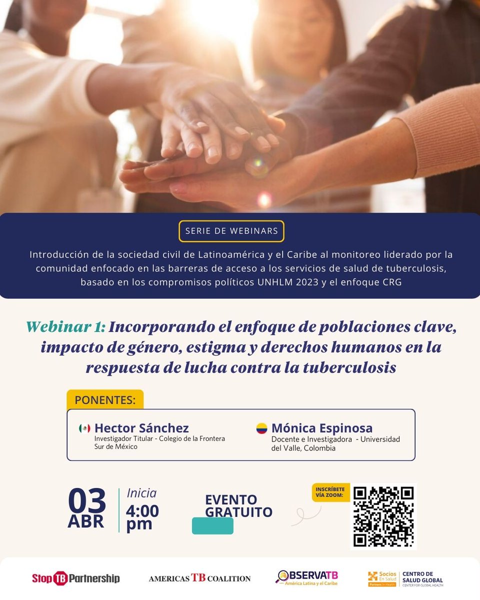OMexico's tweet photo. 👉🏻 WEBINAR 1:
"Incorporando el enfoque de poblaciones clave, impacto de género, estigma y #derechoshumanos en la respuesta de lucha contra la #tuberculosis"

📅 Fecha: Miércoles 03 de abril
⏰Hora: 03:00 p.m. MX 🇲🇽
🔗Enlace de Registro: https://t.co/lKI8Qp2t7q https://t.co/to91k9wXFq