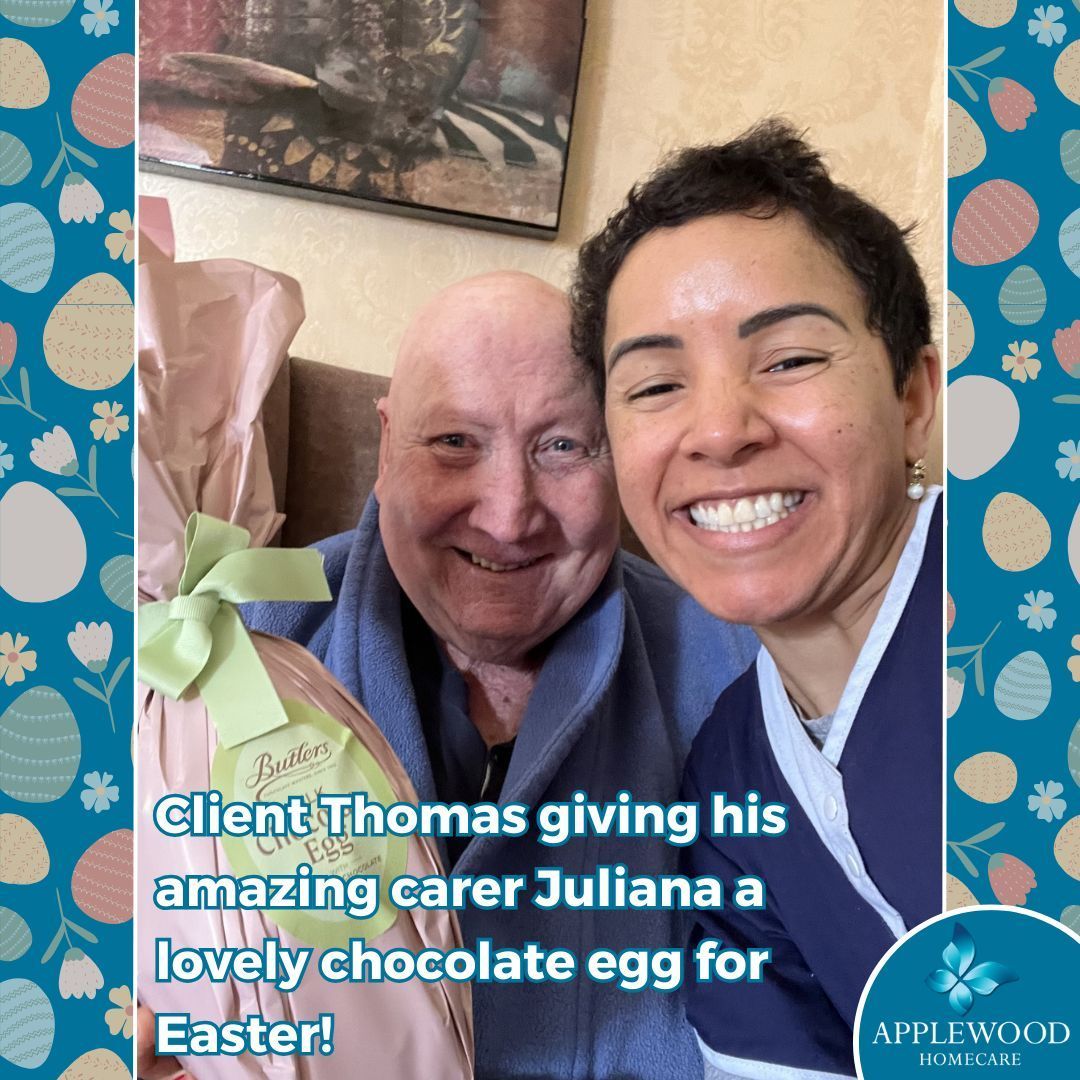 Juliana & client Thomas! 🐣🌷 #homecareagency #HomeCareService #homecareassistance #careathome #carer #Easter #HappyEaster #ireland #dublinireland #terenure