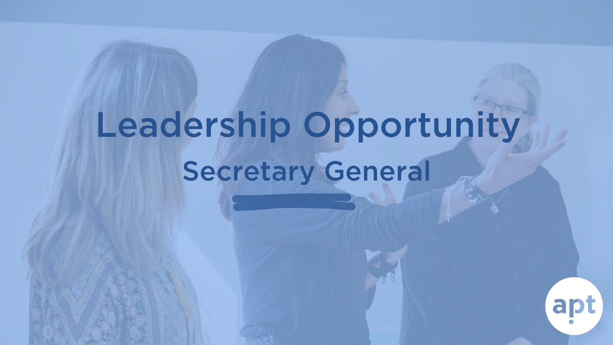 Are you the next APT Secretary General? We are looking for an inspiring leader with the strategic vision to advance torture prevention efforts across the globe and build strong relations with our partners. Applications close 15 April. Find out more:: ow.ly/spZN50R6f1w