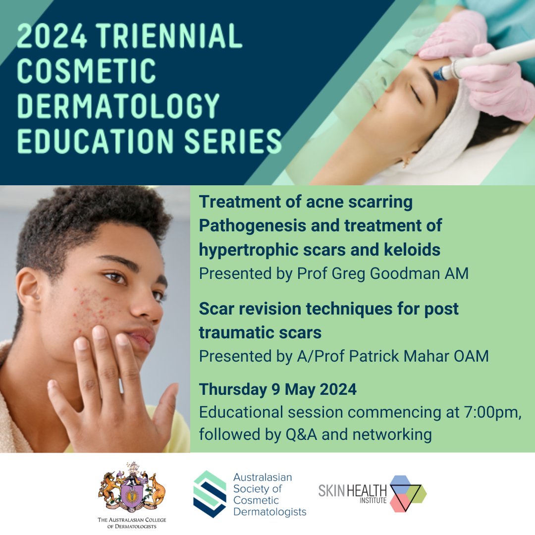 College is collaborating with the Australasian Society of Cosmetic Dermatologists and the Skin Health Institute to offer a unique series, Skin and its Conditions. To register click this link. us02web.zoom.us/meeting/regist…