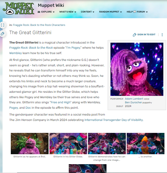 dianik_bg's tweet photo. #TheGreatGlitterini is a magical character introduced in the #FraggleRockBacktoTheRock 2 ep."I'm Pogey"
he can transform himself into any way he feels, knowing he's dazzling whether or not others may think so.
@AdamLambert #FreeandHigh #GlitterGlobe
https://t.co/aBtVyr6nmc https://t.co/egIFe9Eb6Q