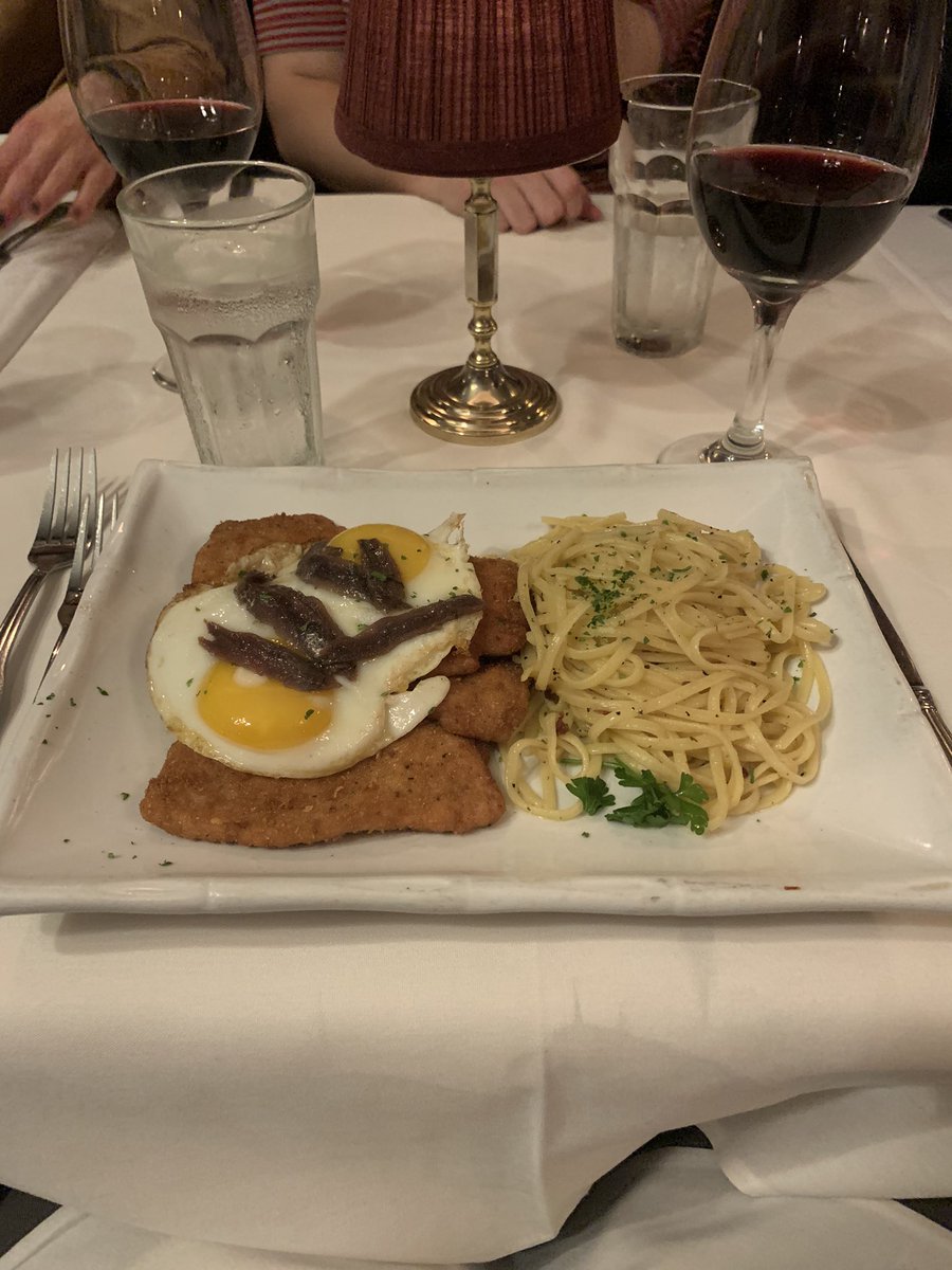 One of my final meals before leaving Washington, D.C. and moving back home — you know I’m getting @SpeakerBoehner’s veal special and a glass of red wine at Trattoria Alberto!