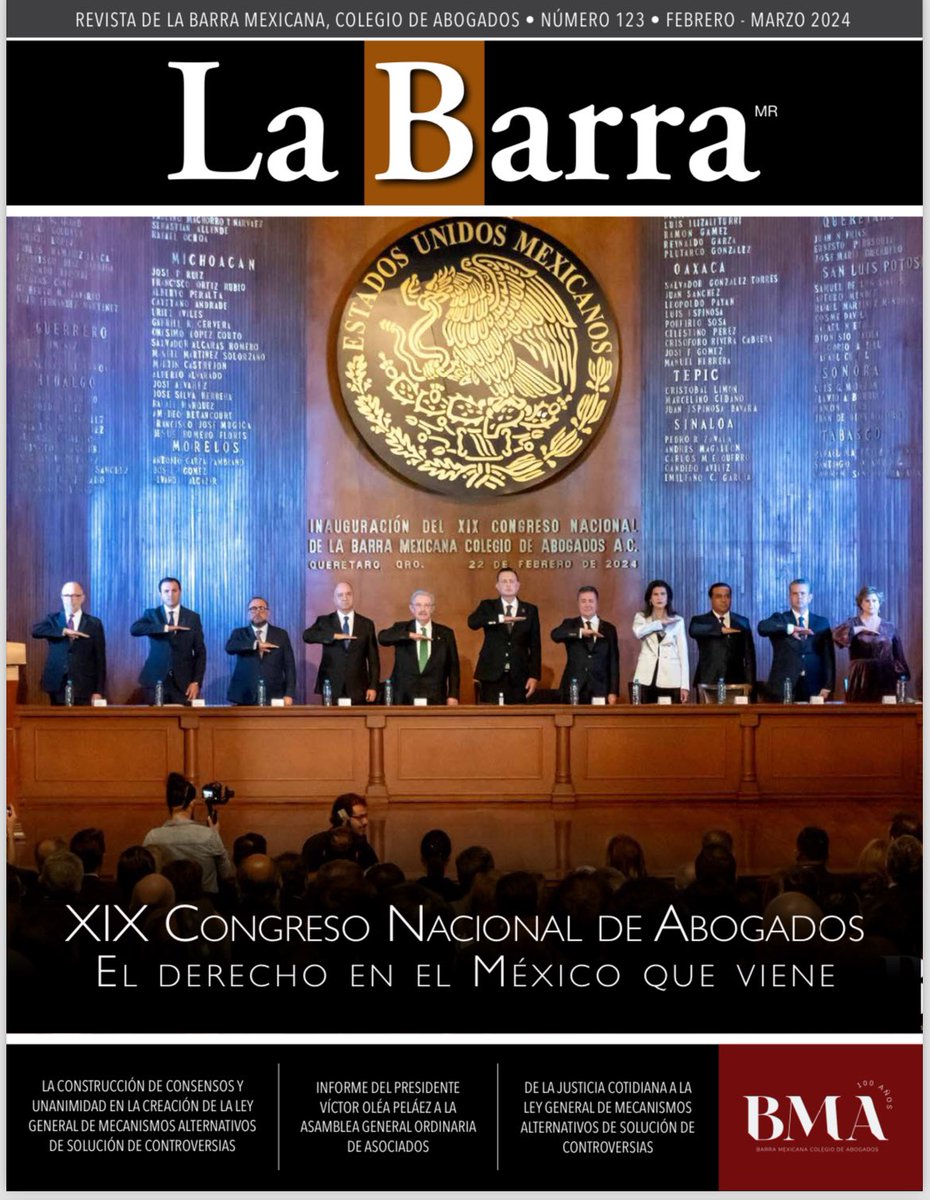 Nos complace compartir con ustedes nuestro número 123 de la revista #LaBarra. En ella podrán encontrar algunas de las varias actividades que realizamos en beneficio de la abogacía. 
Te invitamos a consultarla.

bma.org.mx/wp-content/upl…