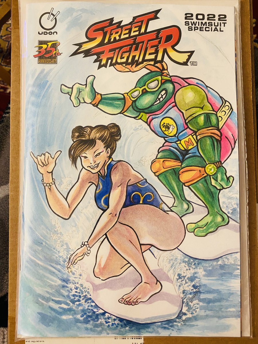 Here's my watercolour 'Street Fighter' cover. Current bid is $25. Check out all of the great art and support #FCFCoversLiteracy facebook.com/photo/?fbid=90…