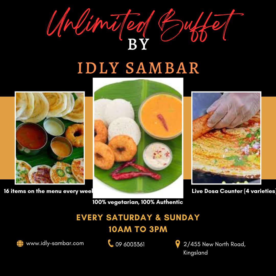 Idly Sambar brings you unlimited buffet starting from this weekend. You can eat as much as you can for $24.99. 4 all the followers of mine on Instagram and Facebook, special price of $20 will be charged (20% discount). Mention my name there and enjoy southindian food this April.