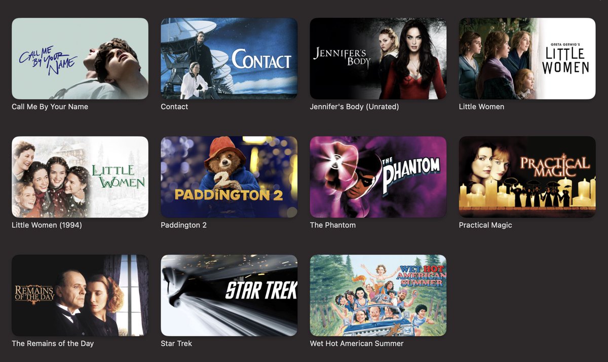 Please interpret this list of movies I've bought over the years on Apple as you would a tarot spread: