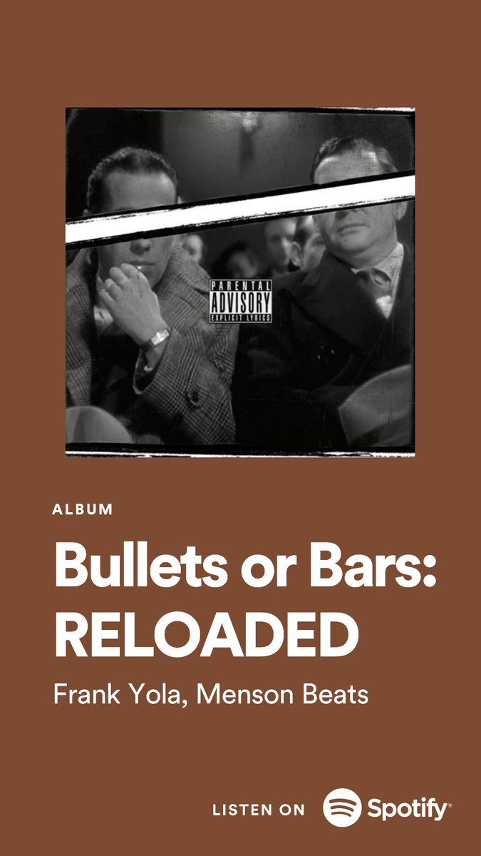 Take your pick: Bullets or Bars 🤔
Latest album collab w <a href="/mensonbeats/">Menson Beats</a> out now‼️
Link in bio

#realhiphop #hiphop #rap #indiemusic #indierelease #releaseradar #hiphopdx #hotnewhiphop #hiphopearly #HipHopMusic #rapmusic #lyricist #NewMusicAlert